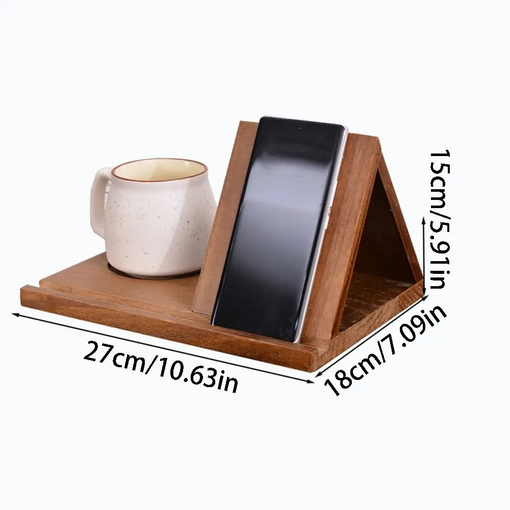 Wooden Book Stand With Cup Holder