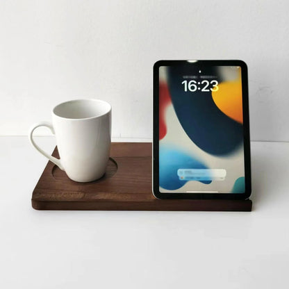 Wooden Book Stand With Cup Holder